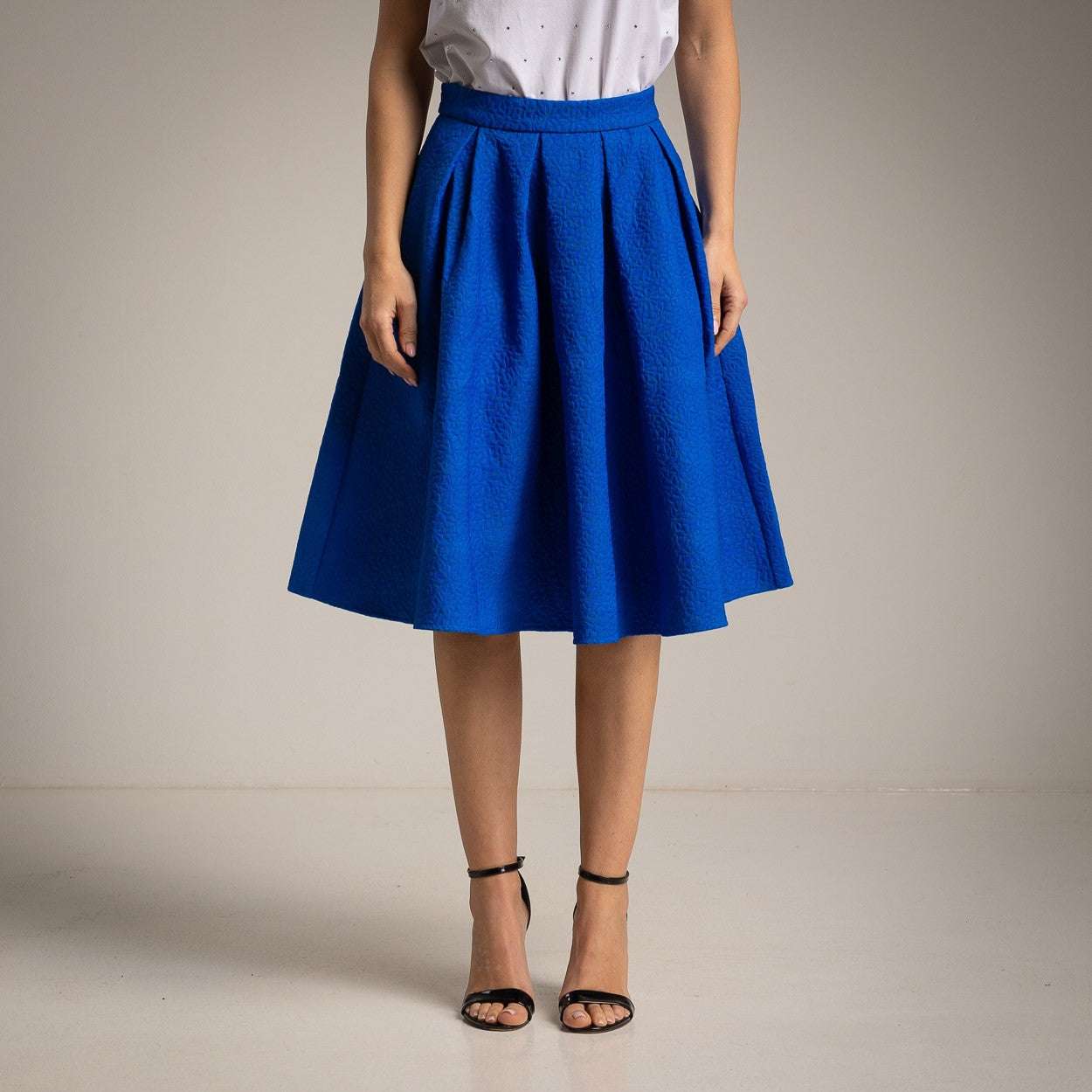 JUPE JACQUARD - JUPE MIDI EN BROCADE JACQUARD