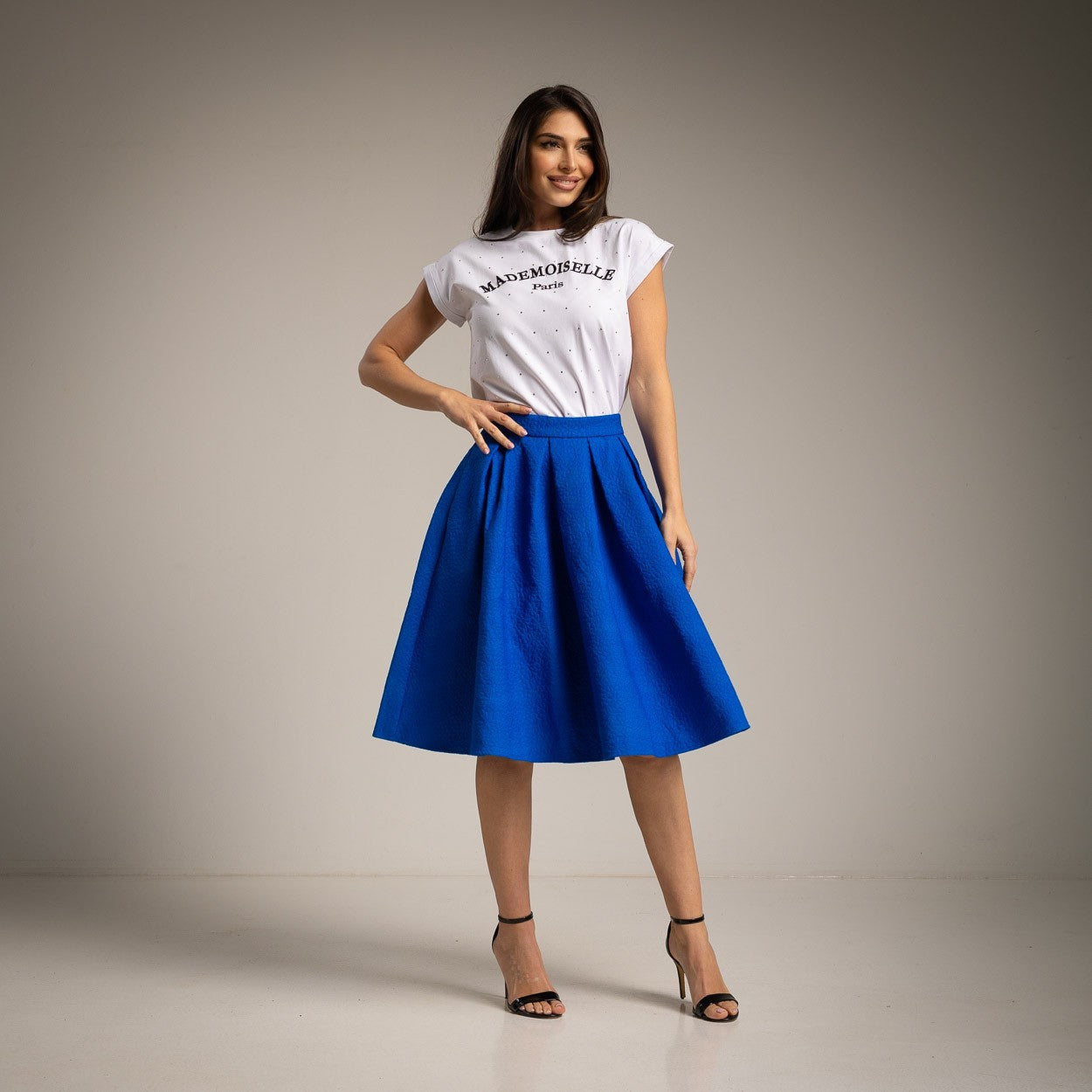 JUPE JACQUARD - JUPE MIDI EN BROCADE JACQUARD