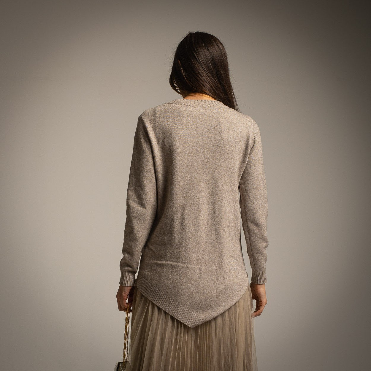 ENSEMBLE 2 PIÈCES PULLOVER ET ROBE EN TULLE PLISSÉE