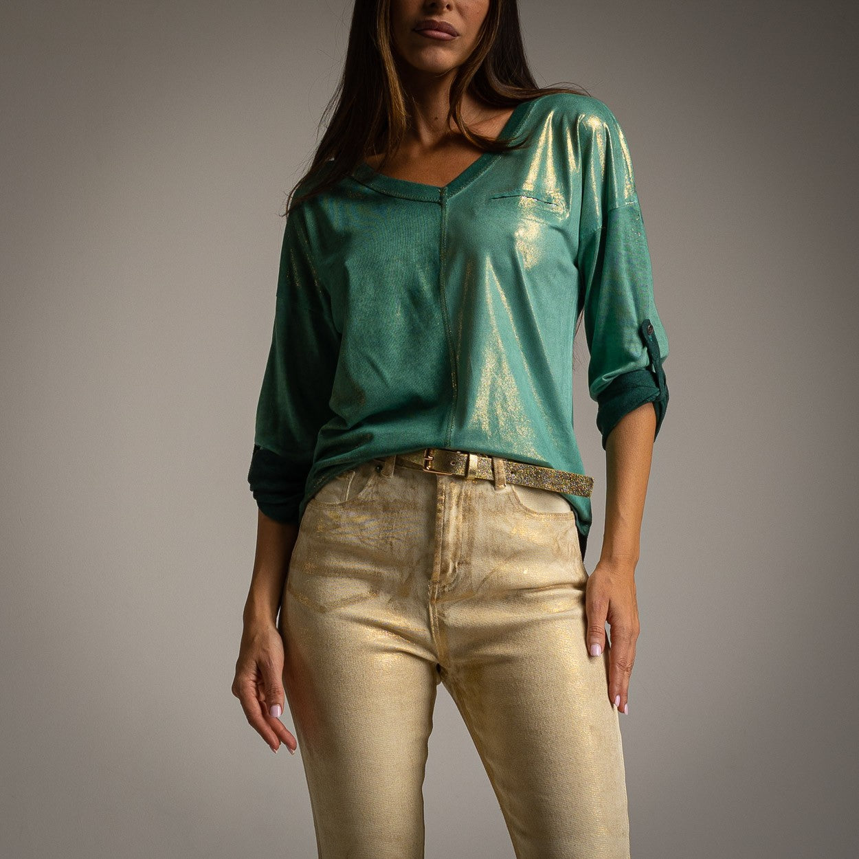 T.SHIRT LUREX VERT