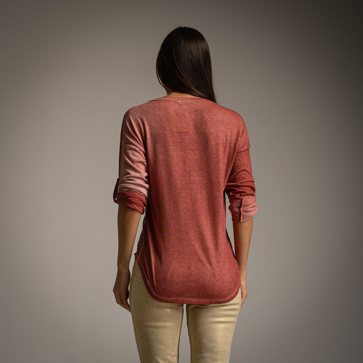 T.SHIRT LUREX ROSE