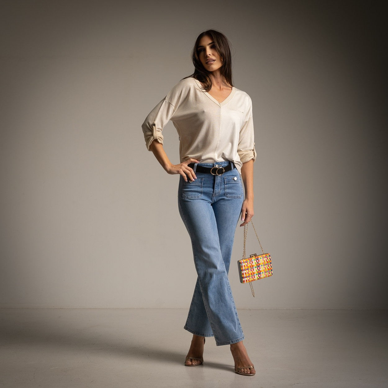 T.SHIRT LUREX BEIGE