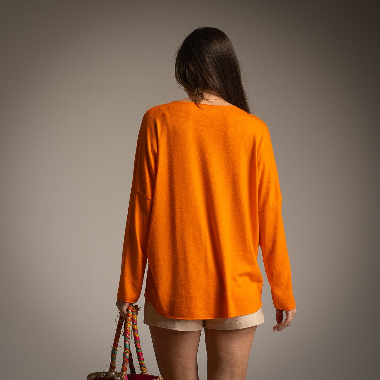 T-SHIRT AVEC NŒUD EN STRASS ORANGE