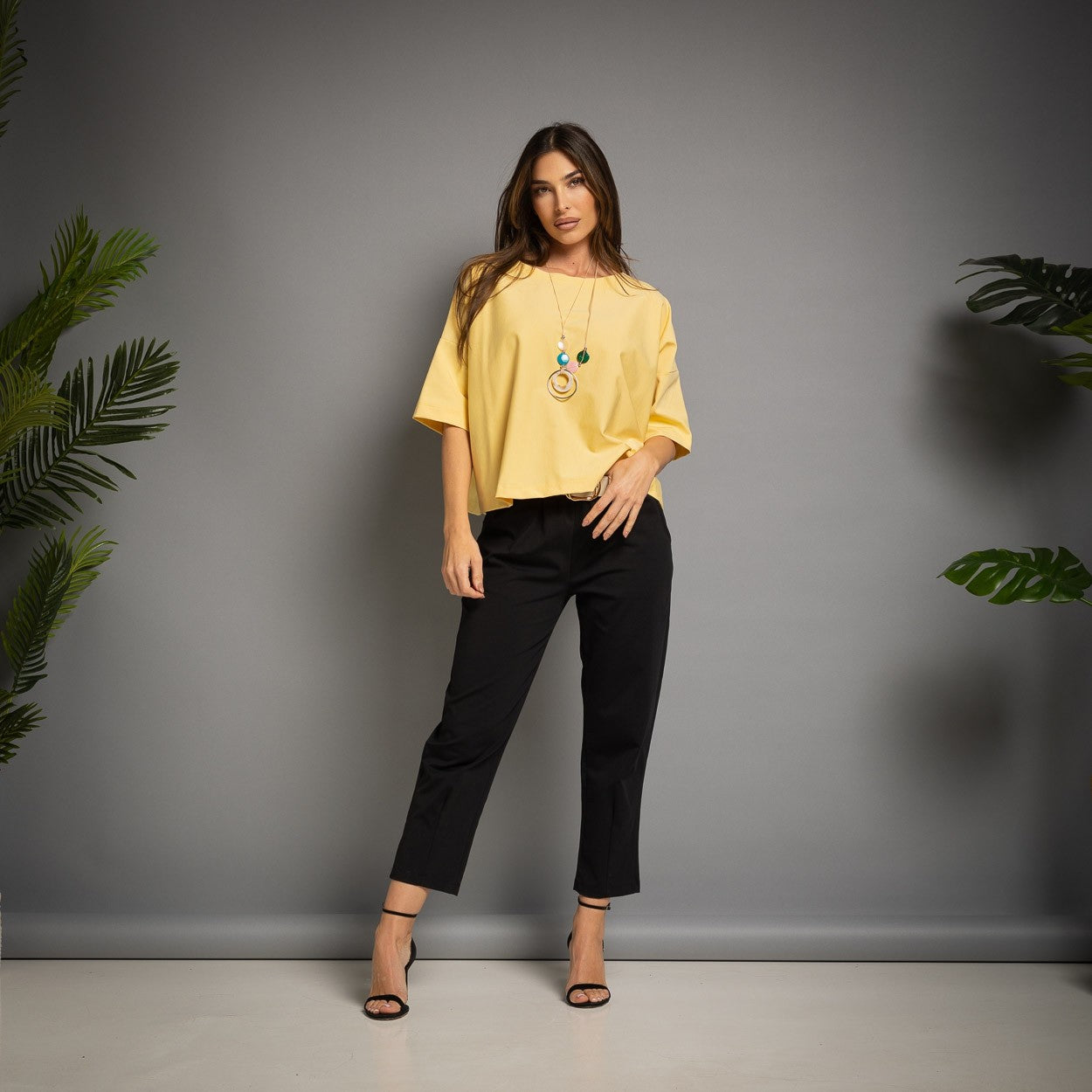 T-SHIRT MANCHES JAPONAISES JAUNE