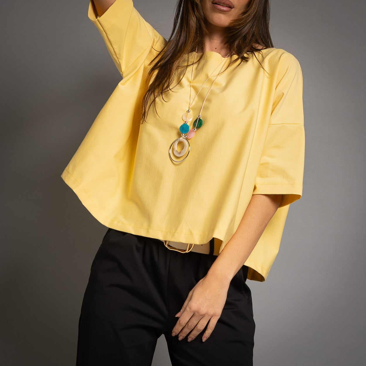 T-SHIRT MANCHES JAPONAISES JAUNE