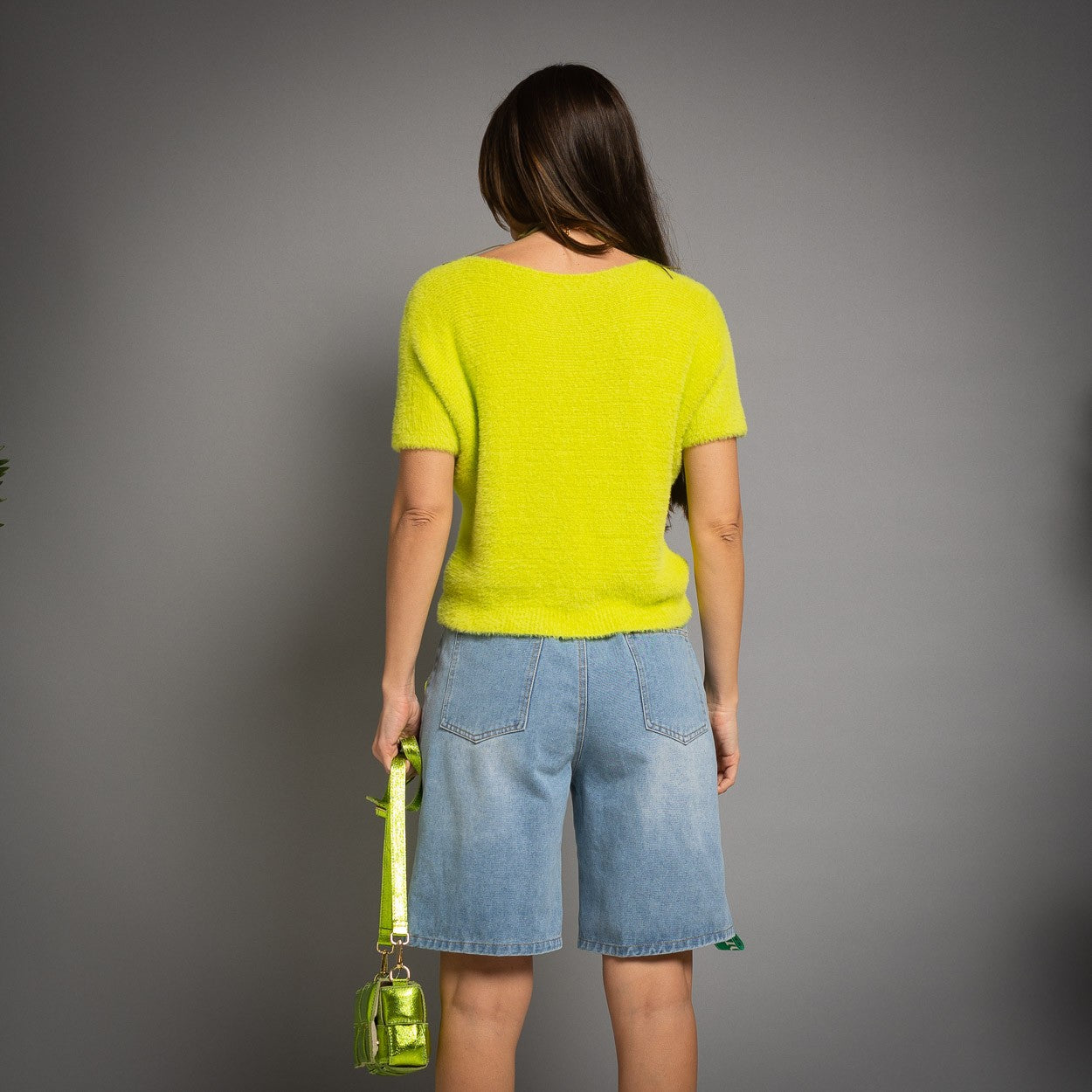 PULL MANCHES COURTES FLUOR