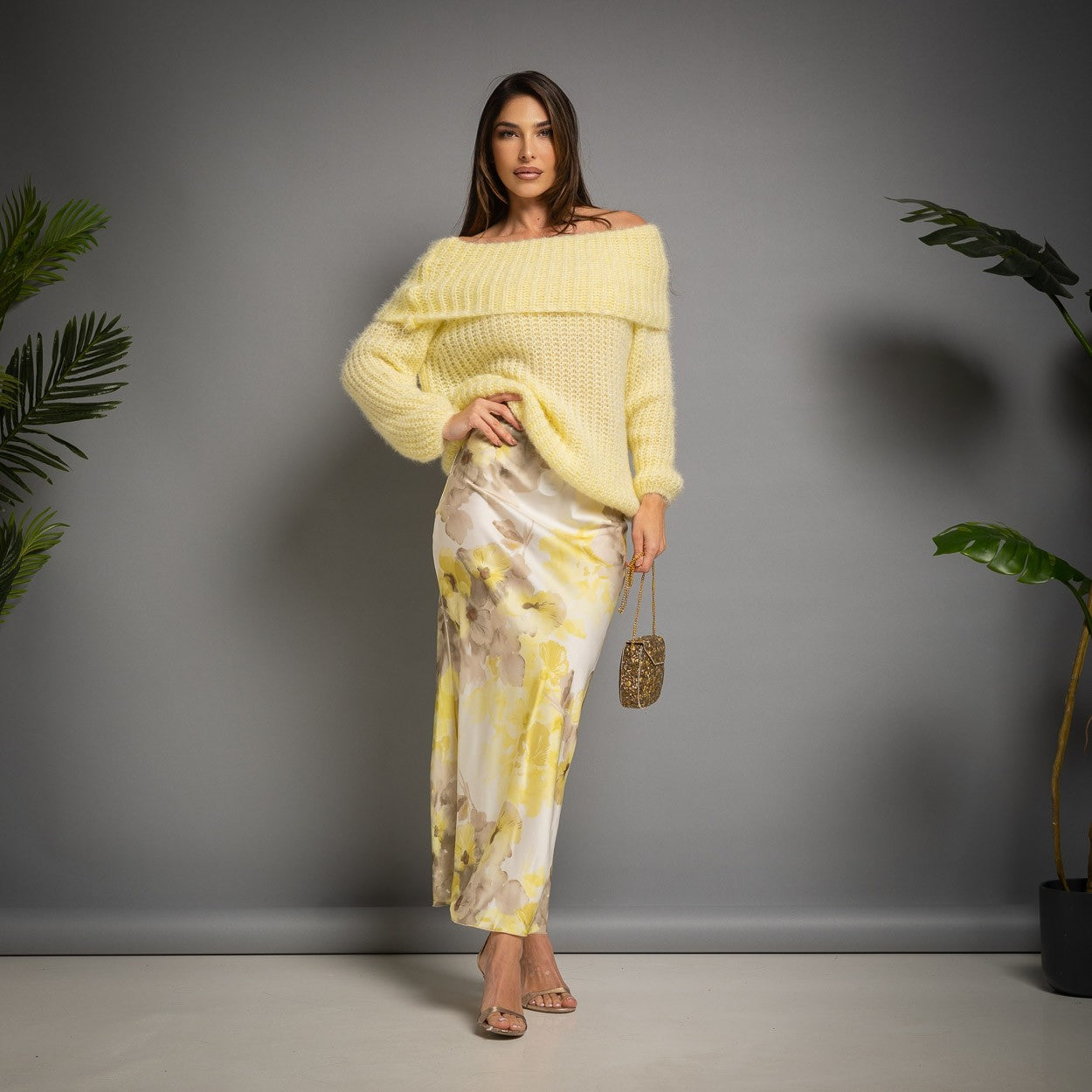 PULL LOVING BARDOT JAUNE