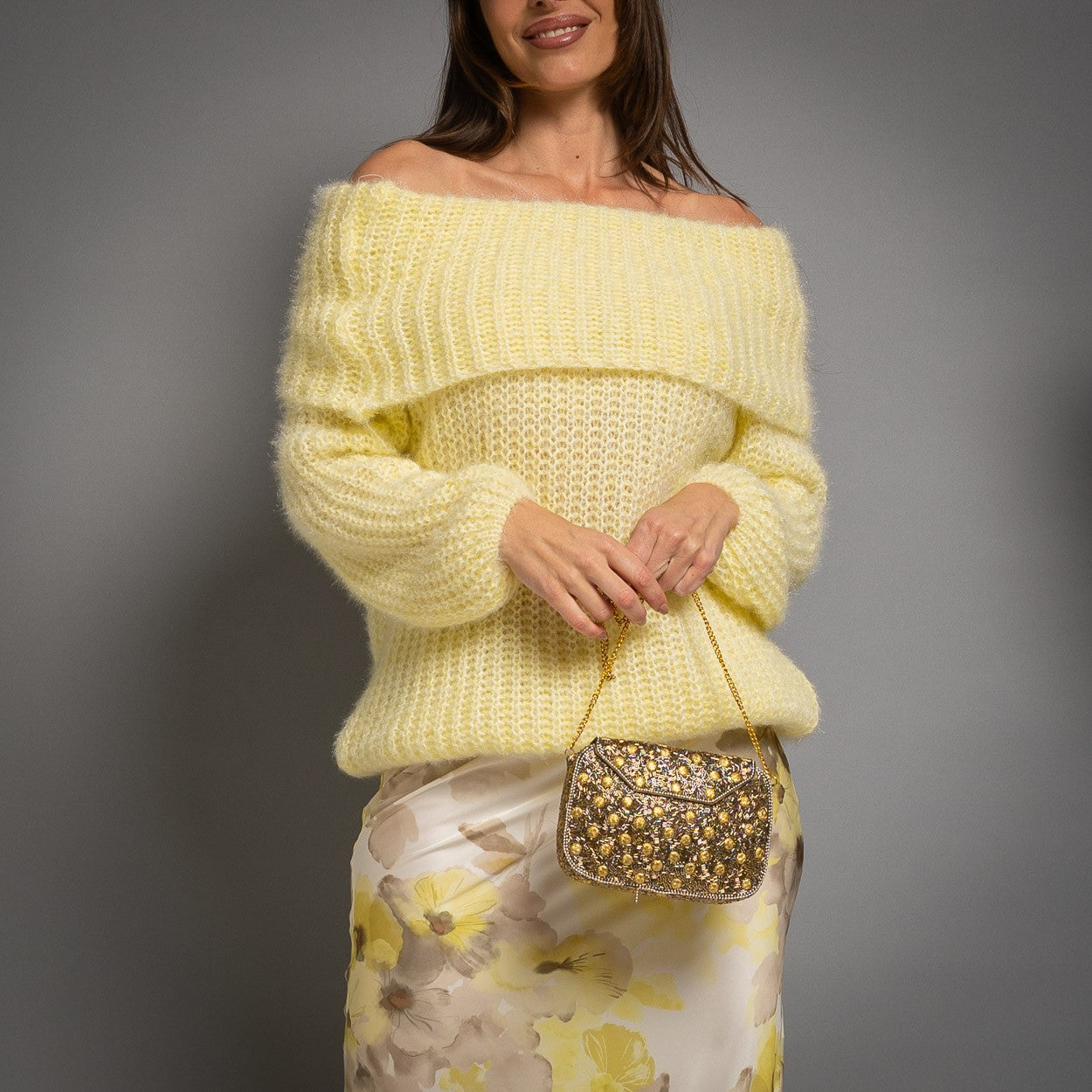 PULL LOVING BARDOT JAUNE