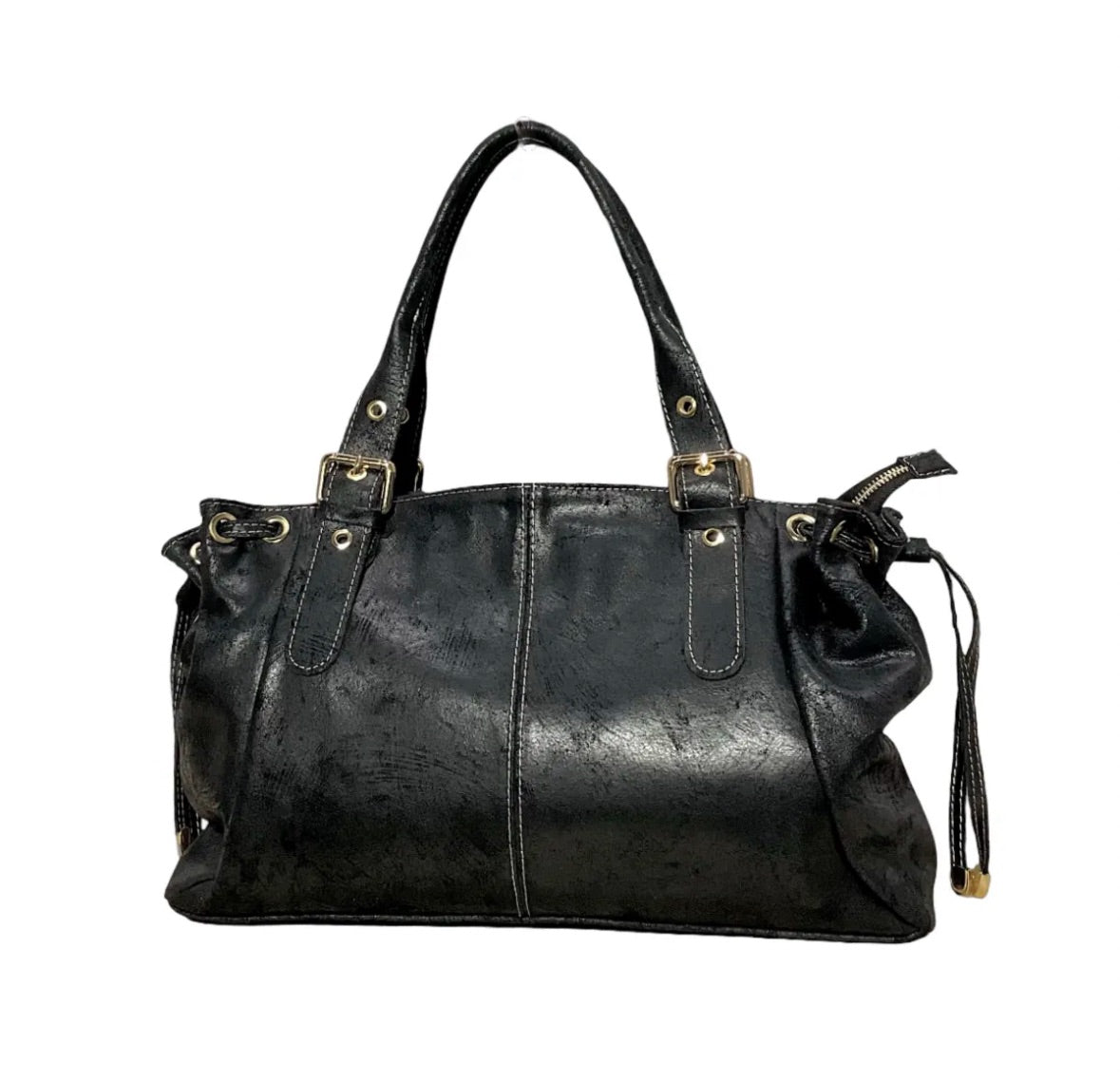 SAC CUIR BROSSE NOIR