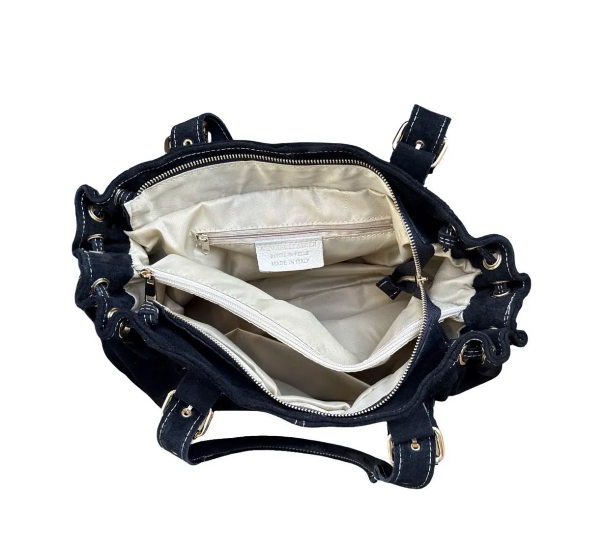 SAC CUIR LACET LARGE MARRON