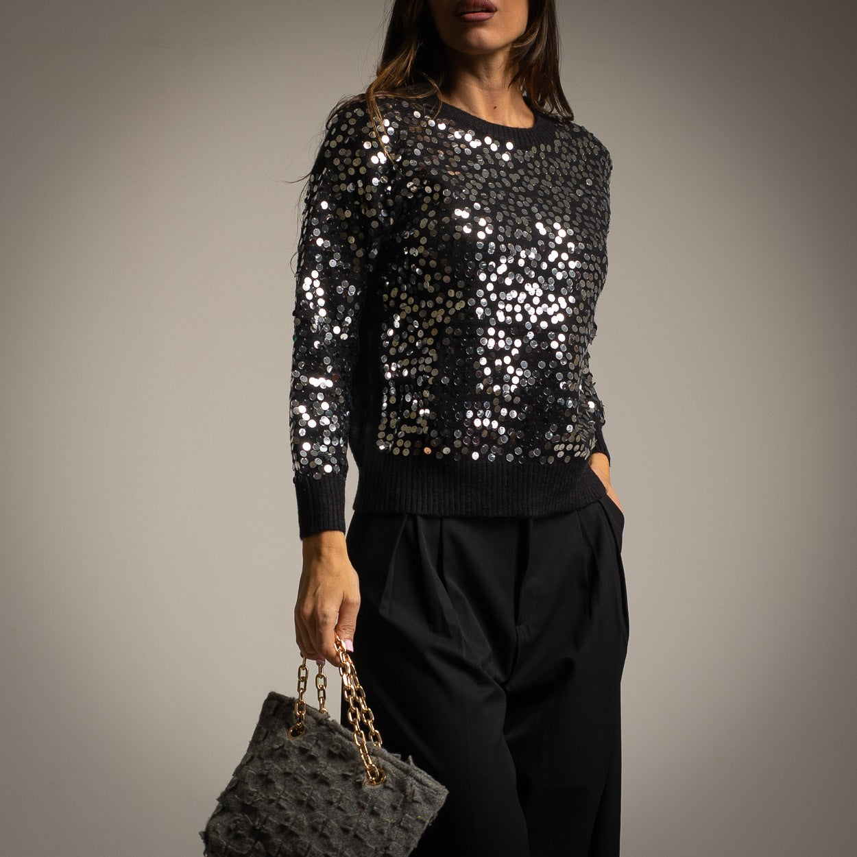 PULLOVER A SEQUINS