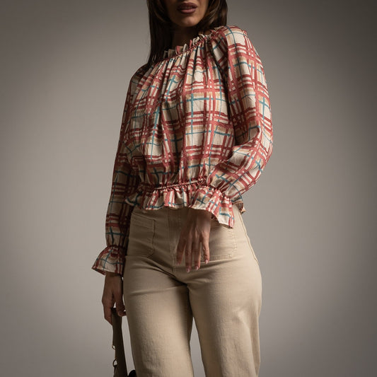 BLOUSE MEXICAINE TUILE