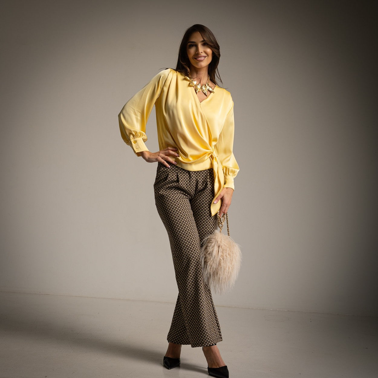 CHEMISE CROISEE JAUNE