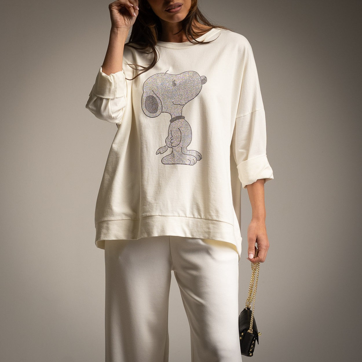 SWEAT-SHIRT SNOOPY STRASS