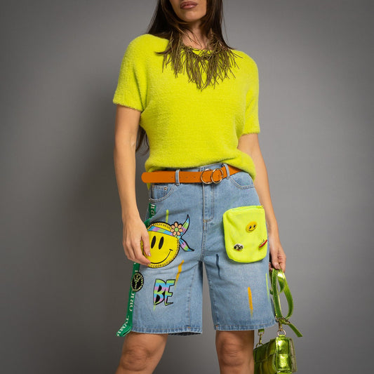 PULL MANCHES COURTES FLUOR