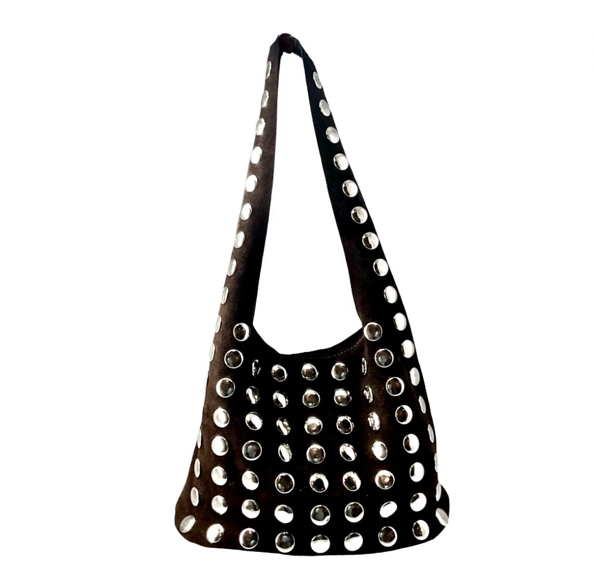 SAC CUIR CLOUTE CHOCOLAT