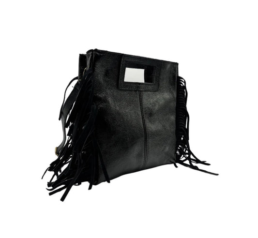 SAC A MAIN CUIR IRISE MAJA NOIR